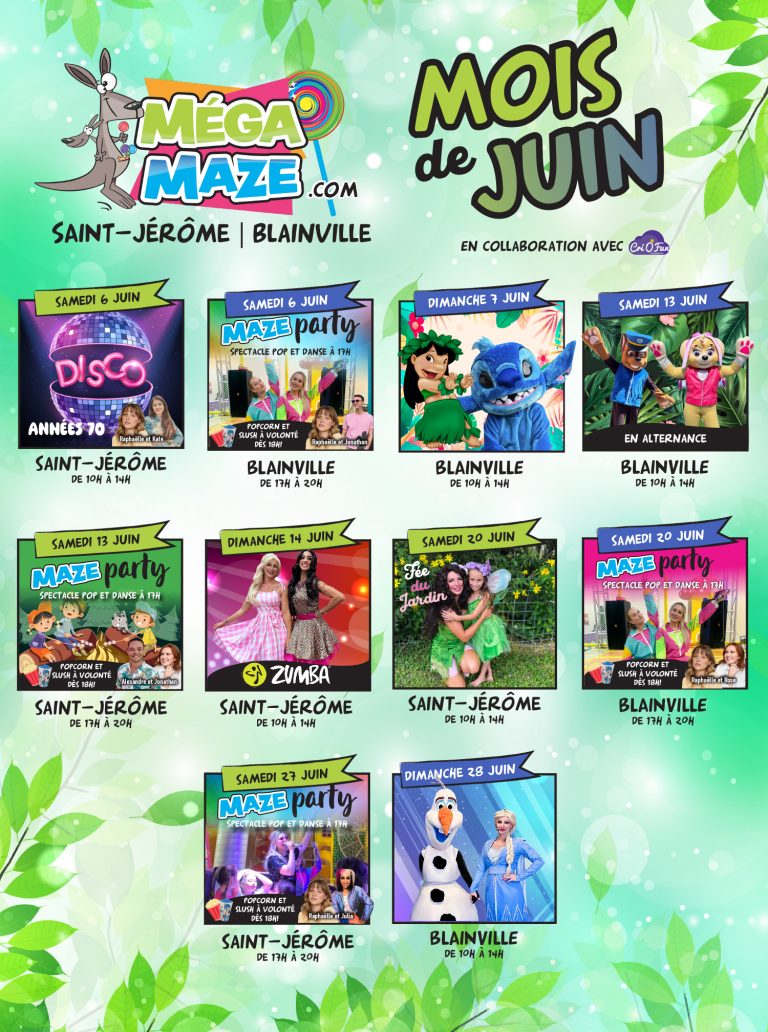événement activité megamaze juin 2026